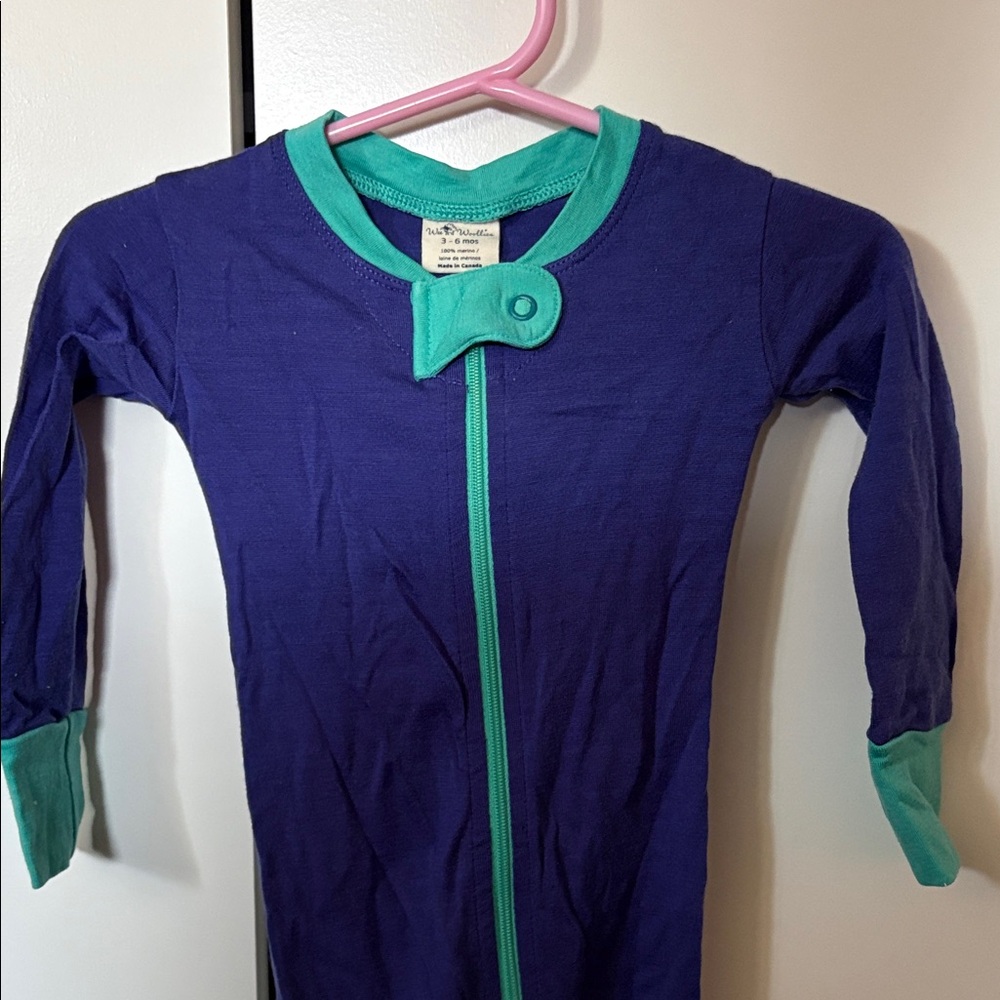 Royal Blue + Teal Zip-Front One-Piece Pajamas Onesie